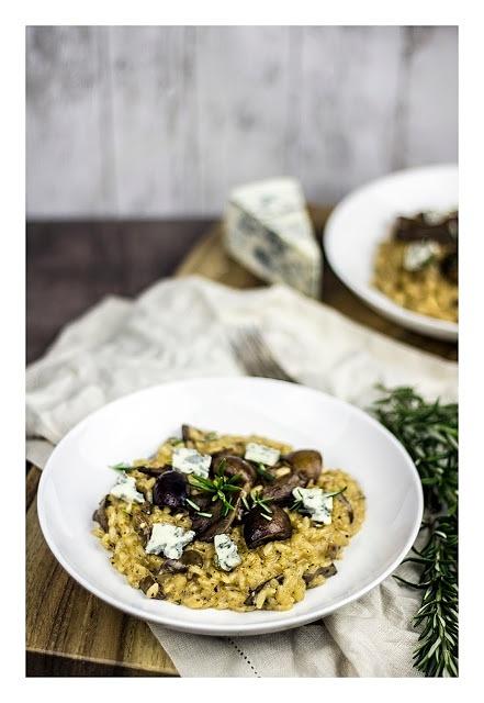 Risotto z brązowymi pieczarkami i boczniakami