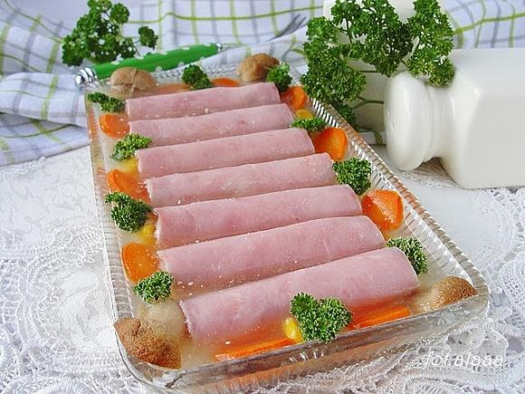 Roladki z szynki w galarecie