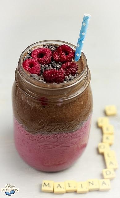 Koktajl czekolada i malina - przepis na smoothie
