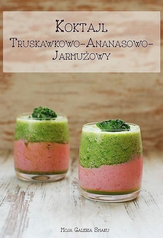 Koktajl truskawkowo-ananasowo-jarmużowy