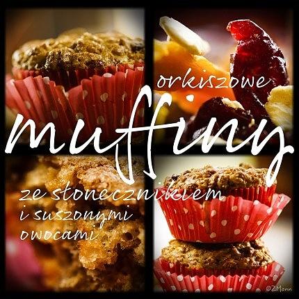 Muffiny orkiszowe z suszonymi owocami i słonecznikiem