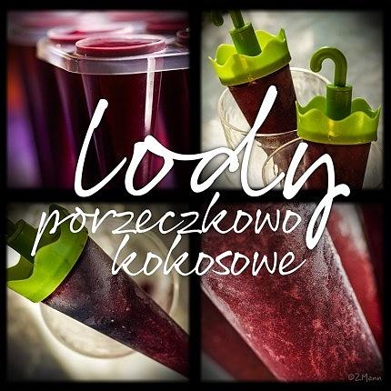 Lody porzeczkowo-kokosowe wegańskie na patyku