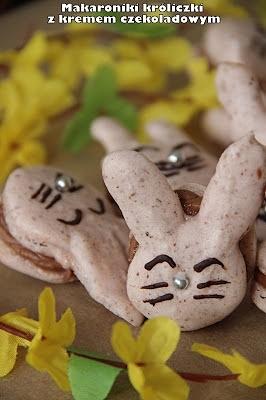 Makaroniki króliczki z kremem czekoladowym