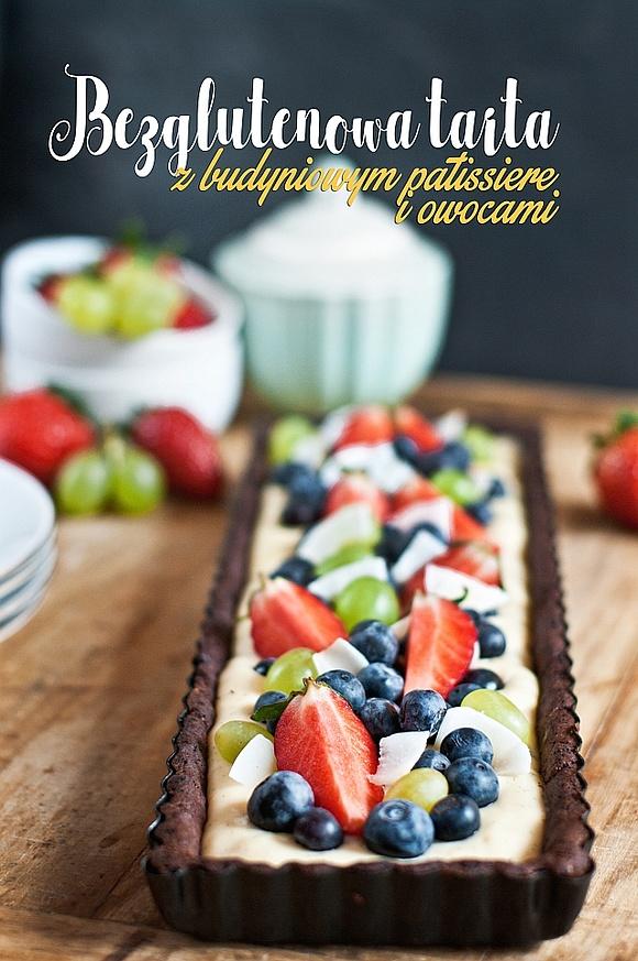Bezglutenowa tarta z budyniowym patissiere i owocami