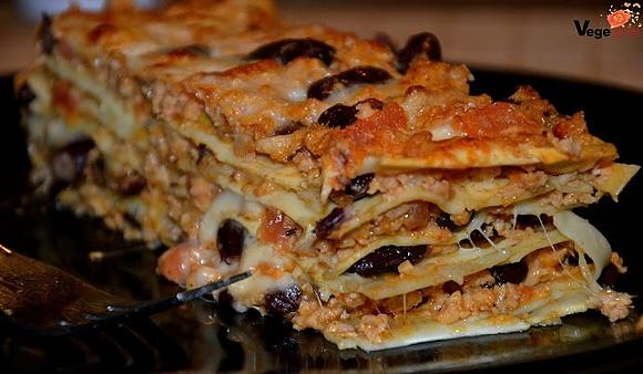 Lasagne z fasolą czerwoną