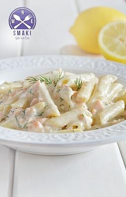 Penne z łososiem i mascarpone