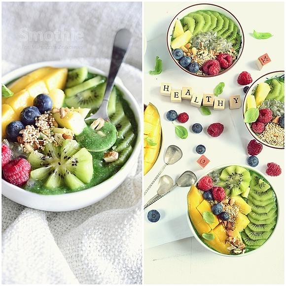 Zielone gryczane smoothies ze spiruliną