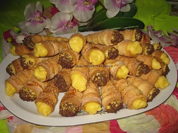 Rurki z masą budyniową