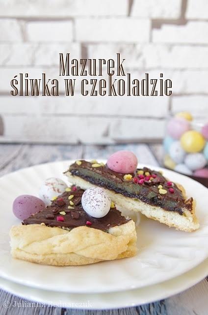 Mazurek ze śliwkami w czekoladzie