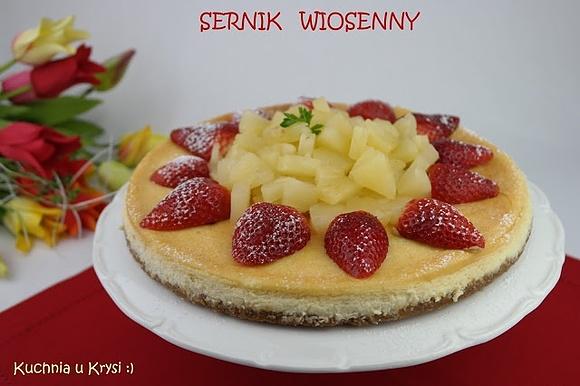 Wiosenny sernik na bazie sera twarogowego