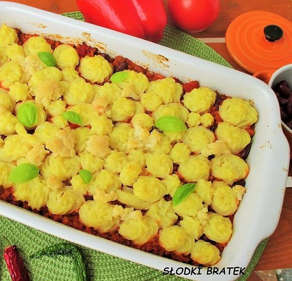 Zapiekanka z puree ziemniaczano-kalafiorowym