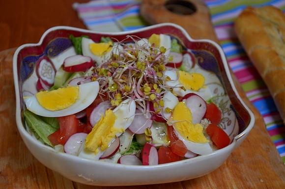 Sałata wiosenna z jajkiem i nowalijkami