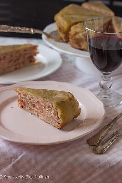Zapiekanka gołąbkowa z mięsem, kaszą i warzywami