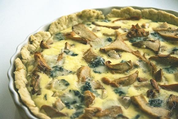 Tarta z kurkami, kurczakiem i serem gorgonzola