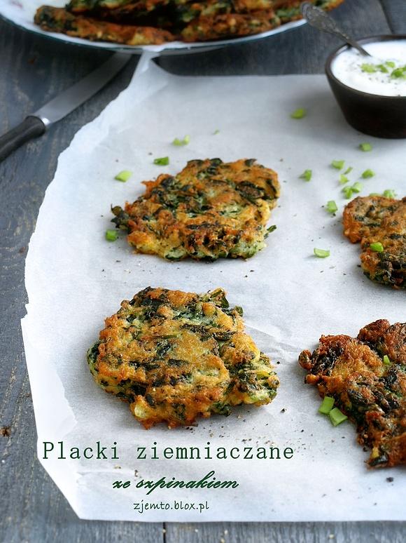 Placki ziemniaczane ze szpinakiem