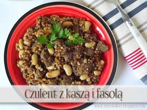 Czulent z kaszą i fasolą