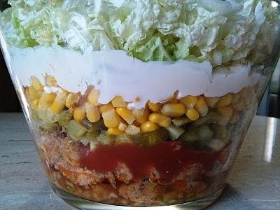 Sałatka gyros z kurczakiem i warzywami