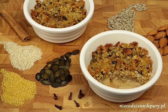 Jaglane crumble z gruszkami