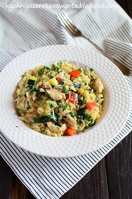 Risotto z warzywami i kurczakiem