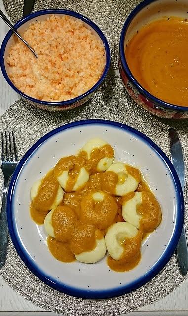 Vege obiad z kluskami śląskimi i surówką z rzodkwi