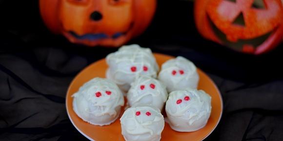 Dyniowe mumie trufle na Halloween