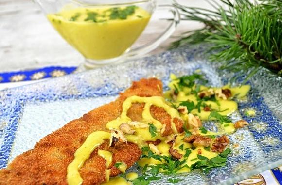 Ryba panierowana z sosem curry