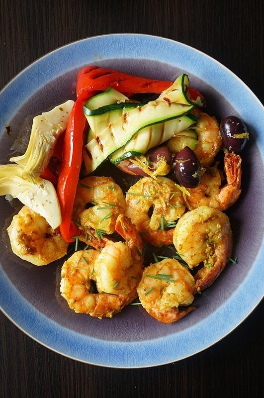 Pikantne grillowane krewetki