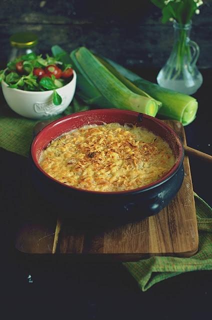 Złote gratin porowo-szparagowe