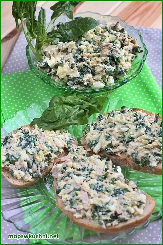 Pasta jajeczna ze szpinakiem i tuńczykiem