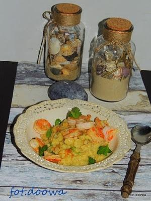 Risotto z różowymi krewetkami
