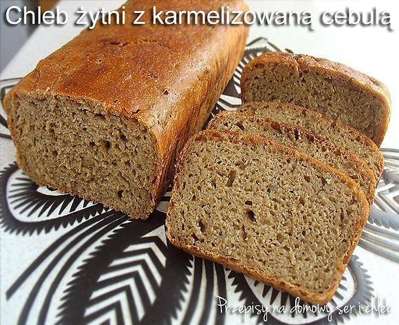 Chleb żytni z karmelizowaną cebulą