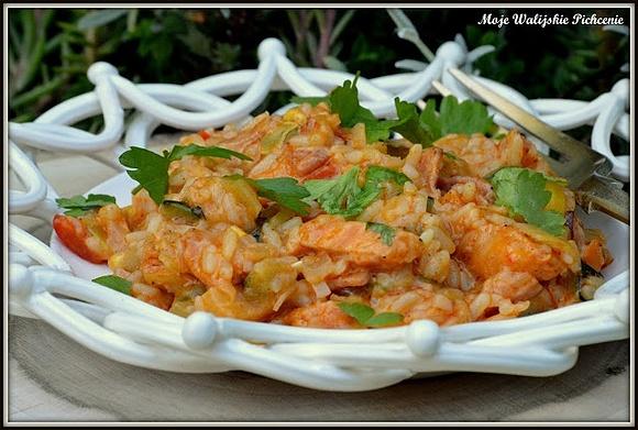 Aksamitne risotto z kurczakiem i warzywami