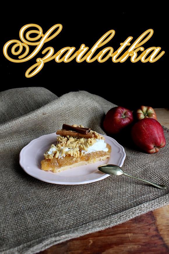 Szarlotka z dżemem brzoskwiniowym i pianką