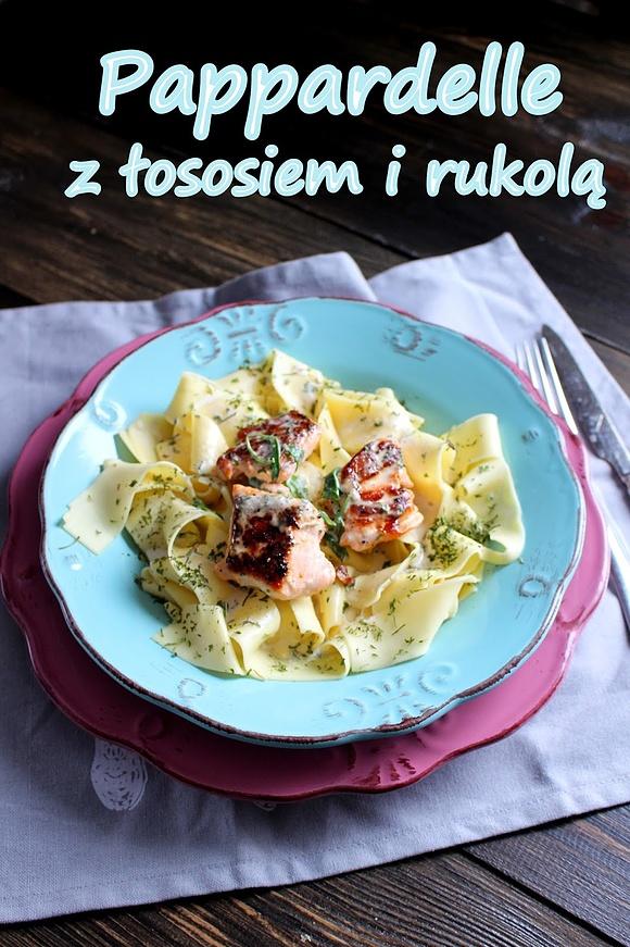 Pappardelle z łososiem i rukolą