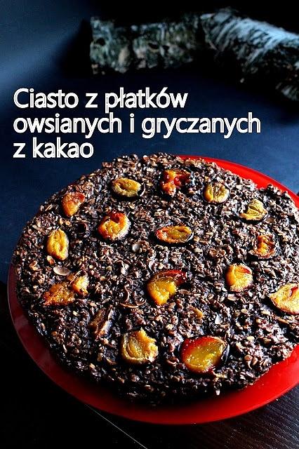 Ciasto z płatków owsianych i gryczanych z kakao