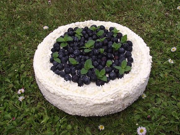 Słodkie środy - Tort kokosowo-śmietankowy z borówkami