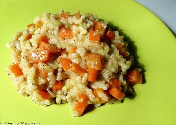 Risotto z marchewką i porem