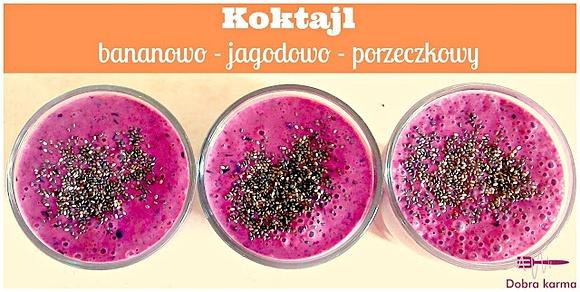 Koktajl bananowo-jagodowo-porzeczkowy