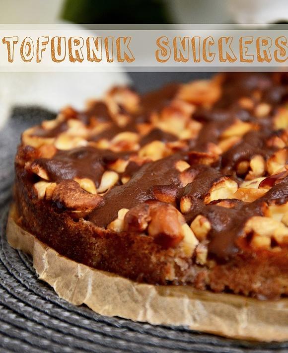 Snickers tofu ciasto zdrowe wegańskie lekkie słodkie deser