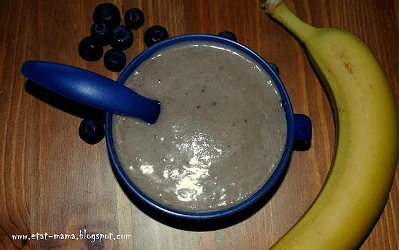 Kaszka manna z bananem i borówką