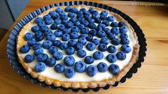 Tarta budyniowa z borówkami