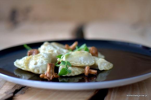 Pierogi z kurkami i mięsem drobiowym