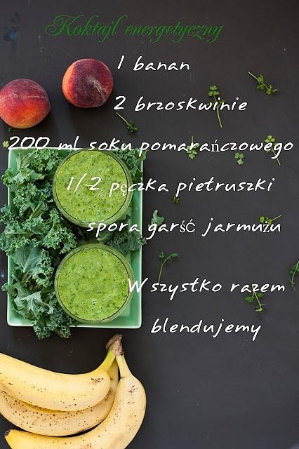 Koktajl energetyczny z bananem, brzoskwinią i jarmużem