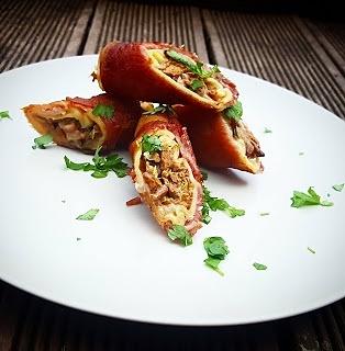 Cannelloni z kurkami w boczku