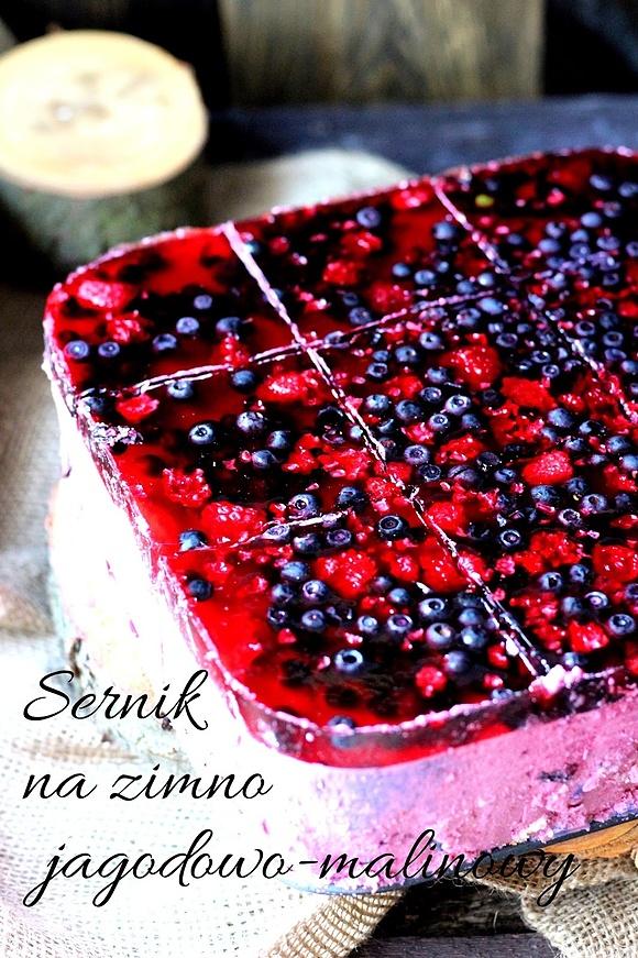Sernik na zimno jagodowo-malinowy