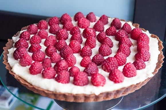 Tarta z malinami