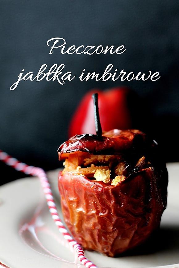 Pieczone jabłka z imbirem i nadzieniem z ciasteczek
