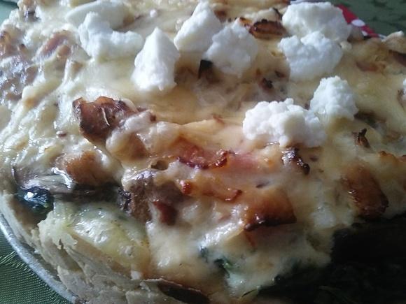 Tarta ze szpinakiem, ricottą i kurczakiem