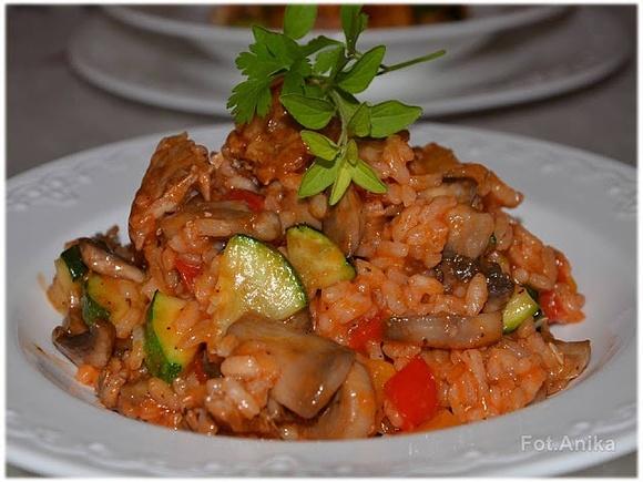 Warzywne risotto z polędwiczką wieprzową