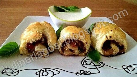 Mięsne roladki w cieście francuskim
